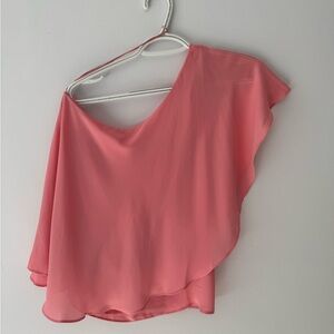 Elegant Pink Women's One Shoulder Top
